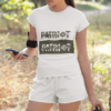 mockup of a young woman wearing a sublimated t shirt and shorts 33079